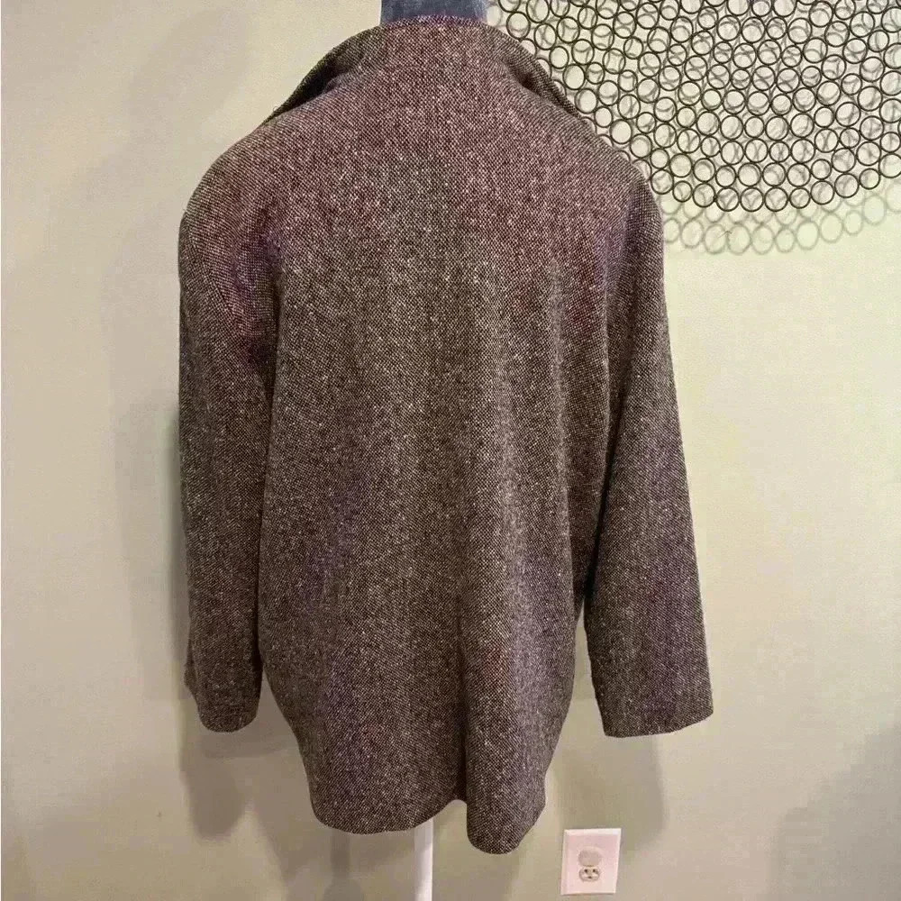 Orvis Blazer - tweed brown burgundy lining -Size Large - Picture 3 of 5